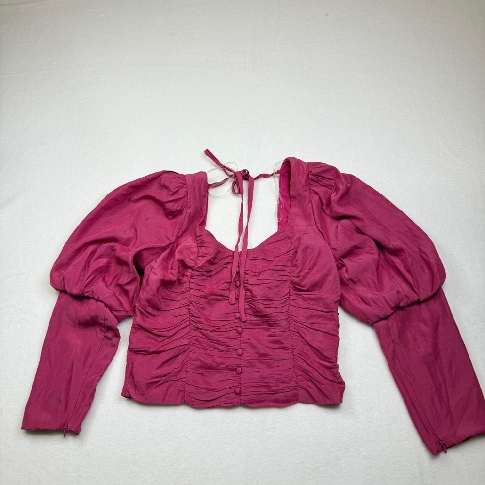 DO+BE Fuchsia Ruched Blouse